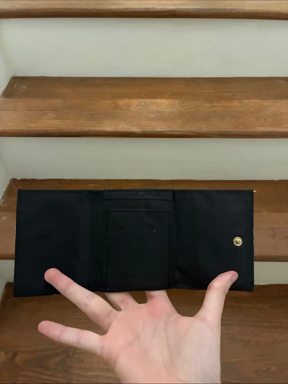 Claire's Light Pink Wallet with Black Bow and Gold Accent
